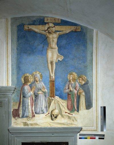 Meryem Ana ve Aziz Cosme ile Çarmıha Gerilme by Fra Angelico