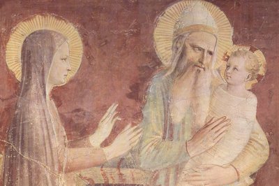 Tapınaktaki Sunum, detay by Fra Angelico