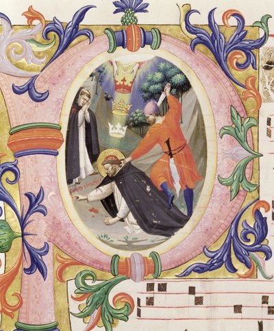 Missal 558 f.68v Aziz Petrus Şehit suikastını betimleyen, tarihlendirilmiş ilk 