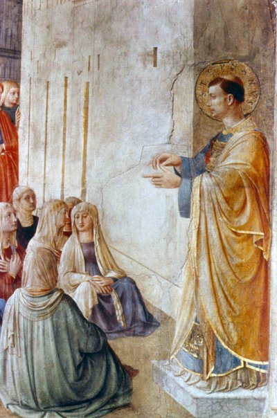 Aziz Stephen Vaaz detayı, 15. yüzyılın ortaları by Fra Angelico