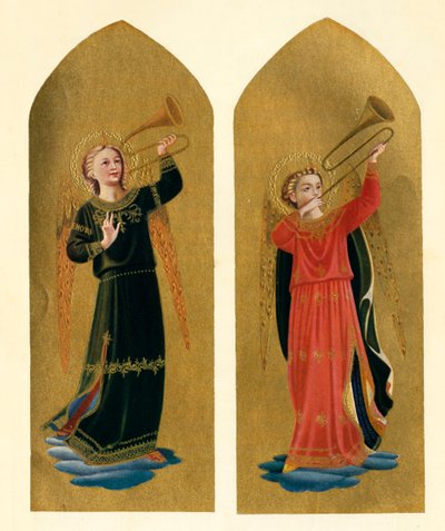 Trompetli İki Melek, 15. yüzyıl, c1909 by Fra Angelico