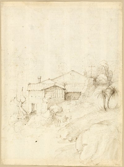 Kayalık Bir Tepenin Yamacındaki Manastır by Fra Bartolommeo