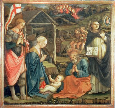 SS ile Doğuş. Michael ve Dominik, 1470 by Fra Filippo Lippi