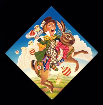 Çılgın Bir Çay Partisi, 2008 (panelde yağ ve tempera) by Frances Broomfield