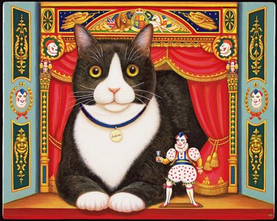 Ambrose the Theatre Cat, 2007 (panelde yağ ve tempera) by Frances Broomfield