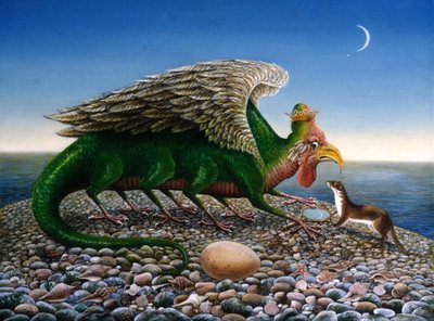 Basilisk, 1986 (kağıt üzerinde yağlar ve tempera) by Frances Broomfield