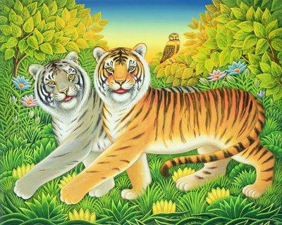 Tyger Tyger, 2002 (panelde yağ ve tempera) by Frances Broomfield