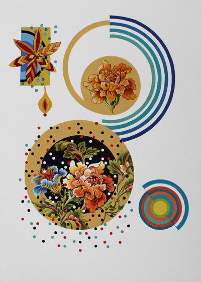 Kutlama, 2022 (suluboya kağıt üzerine akrilik) by Frances Ferdinands