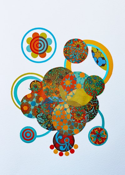 Pirinç üzerine beyaz #1, 2022 (suluboya kağıdı üzerine akrilik) by Frances Ferdinands