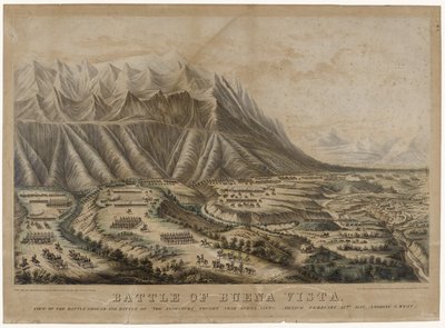 Buena Vista Savaşı, 1847 (dokuma kağıt üzerinde kromolitograf) by Frances Flora Bond Palmer