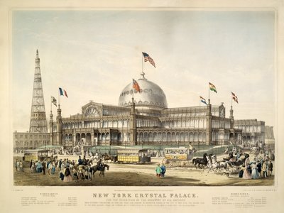 New York Kristal Saray, pub. 1853, Currier & Ives tarafından by Frances Flora Bond Palmer