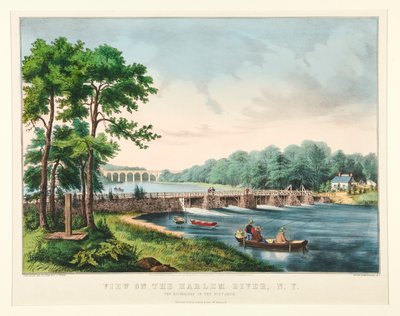 Harlem Nehri manzarası, N.Y. by Frances Flora Bond Palmer