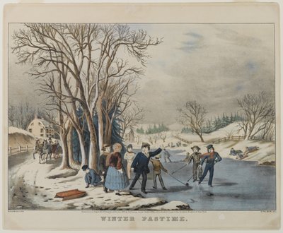 Nathanial Currier (1813-88), 1855 (el boyaması taş) tarafından oyulmuş Kış Eğlencesi by Frances Flora Bond Palmer