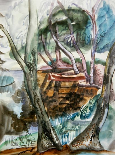 Manzara, c.1935 (kağıt üzerine sulu boya) by Frances Hodgkins