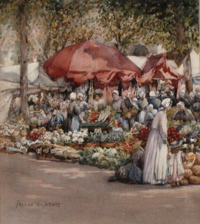 Pazar Günü, Kuzey Fransa c.1910 (kağıt üzerine suluboya) by Frances Nesbitt