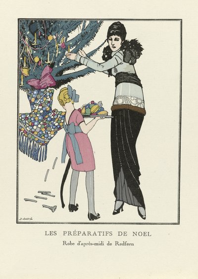 Noel Hazırlıkları, pub. 1914 (kalıp Baskı) by Francesc Xavier Gosé