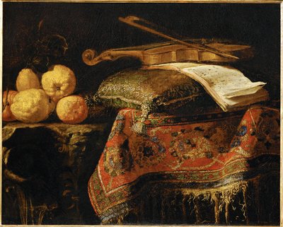 Nature Morte: cedrats et violon - Natürmort: limonlar ve keman ... by Francesco (b.1640) Fieravino