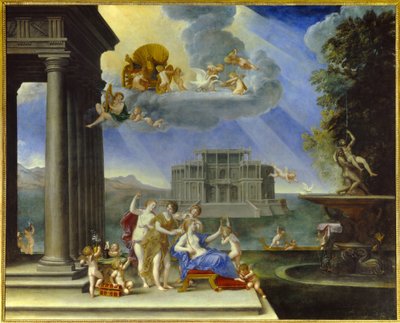 La Toilette de Venus ou l'Air Boyama Francesco Albani dit l'Albane (1578-1660) 17. yüzyıl Güneşi. 2.02x2.52m by Francesco Albani