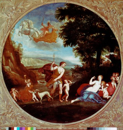 Francesco Albani (1578-1660) tarafından Venüs ve Adonis Tablosu Arnavut 17. yüzyıl Roma, Galleria Borghese söyledi by Francesco Albani