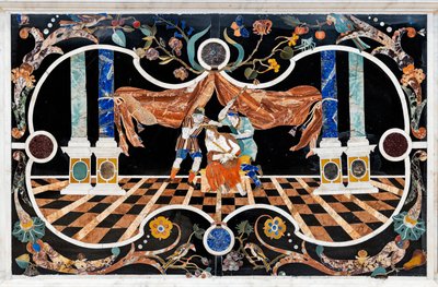 Görkemli bir mermer tabernacle ile tepesinde iki masa ile donatılmış ana sunak, detay by Francesco Antonio Corbarelli