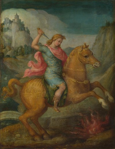 Marcus Curtius, yaklaşık 1525 by Francesco Ubertini Bacchiacca