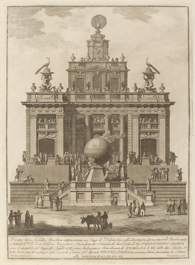 Çin Festivali, 1785 için Hava Balonlu Bir Zevk Yeri. by Francesco Barbazza