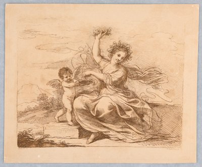 Bir Aşk Tanrısı ile Flora by Francesco Bartolozzi
