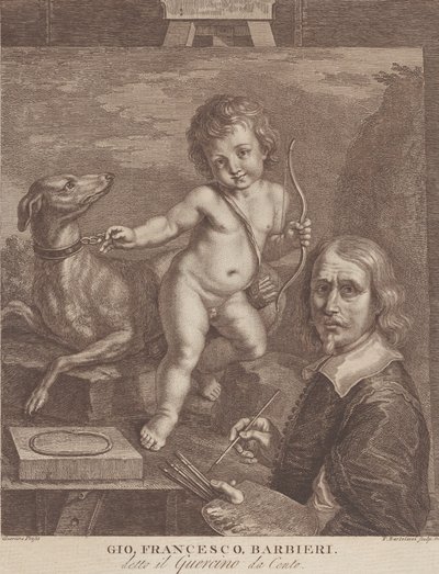 Guercino Otoportresi, 1790-99. by Francesco Bartolozzi
