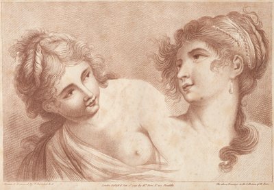 İki Kadının Başları, 1792. by Francesco Bartolozzi