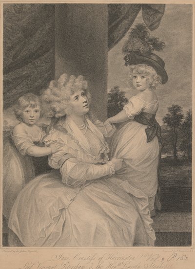 Jane, Harrington Kontesi, Lord Viscount Petersham ve Saygıdeğer Lincoln Stanhope by Francesco Bartolozzi