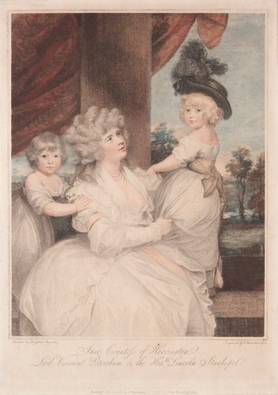 Jane, Harrington Kontesi ve Çocukları by Francesco Bartolozzi