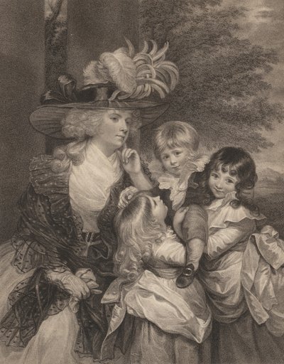 Lady Smith ve Çocukları, 15 Mart 1789. by Francesco Bartolozzi