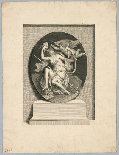 Dramatik Maskeli İlham Perisi by Francesco Bartolozzi