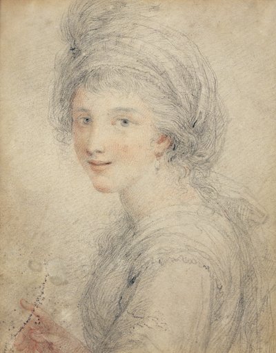 Angelica Kauffman'ın portresi (kağıt üzerinde renkli tebeşirler) by Francesco Bartolozzi