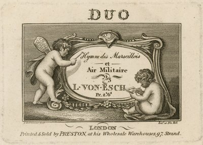 Hymn des Marscillois ve Air Militaire için Başlık Plakası by Francesco Bartolozzi