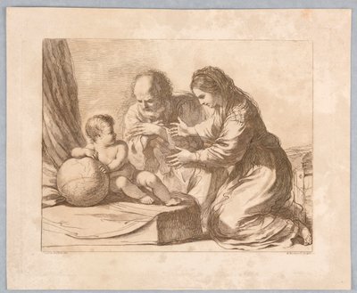 Bir Küre ile Meryem, Yusuf ve Çocuk by Francesco Bartolozzi