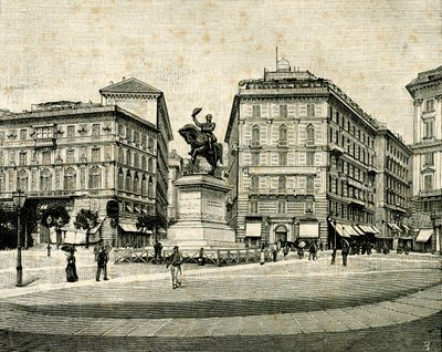 Victor Emmanuel II Anıtı (1820-1878), Francesco Barzaghi (1839-1892), Piazza Corvetto, Cenova, Liguria, İtalya by Francesco Barzaghi