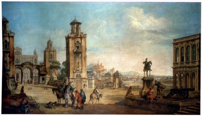 Bir Kasabadan Görünüm, 18. yüzyıl. by Francesco Battaglioli