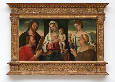 Azizler ve Bağışçılar ile Madonna ve Çocuk by Francesco Bissolo
