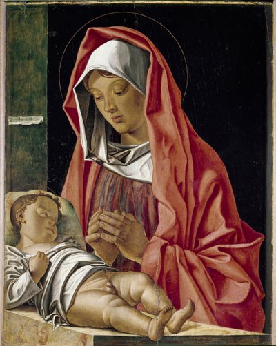 Bakire çocuğa tapıyor Resim Francesco Bonsignori (yaklaşık 1455-1519) 1483 Verone, Museo di Castelvecchio İtalya by Francesco Bonsignori