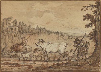 Çoban Nehri Geçerken by Francesco Casanova