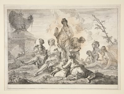 Bir Manzarada Venüs, Vulkan, Üç Peri ve Üç Kerub by Francesco Fontebasso