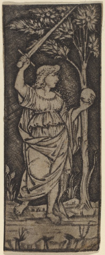 Alegorik Figür: Kılıçlı ve Küreli Kadın by Francesco Francia or Peregrino da Cesena