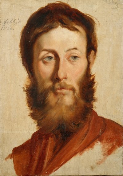 Ressamın Portresi Ernesto Rayper (1840-1873) Tablo Francesco Gandolfi (1824-1873) 1866 Güneş 40x28 cm Genes Nervi, Modern Sanat Galerisi, env. 0654 by Francesco Gandolfi