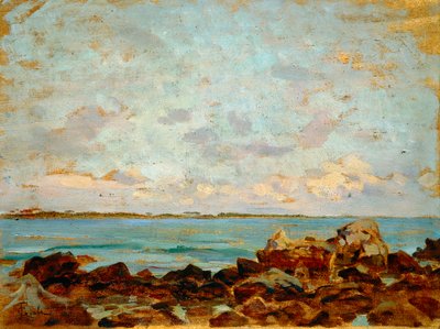 Castiglioncello, Francesco Gioli (1846-1922), panel üzerine yağlı boya, 27x36 cm by Francesco Gioli