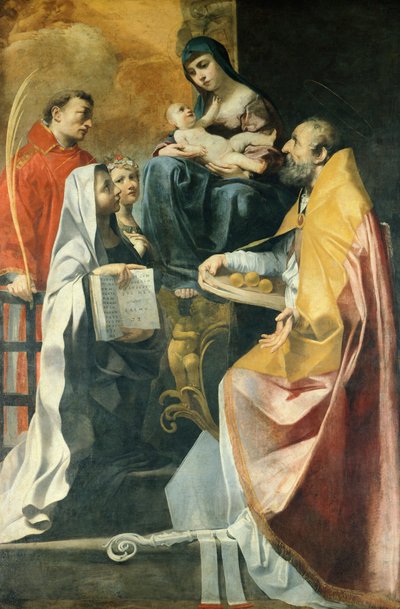 Dört Azizli Madonna, Gian Francesco Gessi (1588-1649), 238x153 cm by Francesco Giovanni Gessi