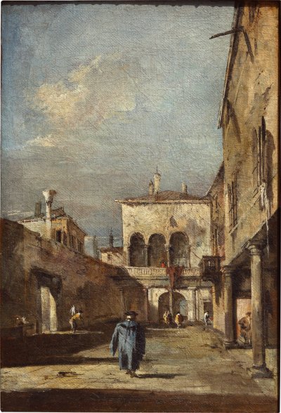 Avlulu mimari fantezi by Francesco Guardi