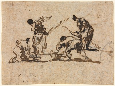 Çalışan Çiftçiler ve Balıkçılar by Francesco Guardi