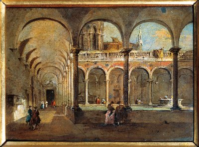 İtalya, Venedik, Rahipler Manastırı (tablo) by Francesco Guardi
