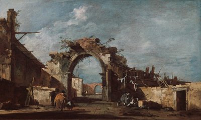 Yıkılmış Kemerli Yol, 177593. by Francesco Guardi